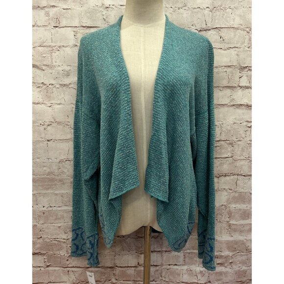 Bill Baber Open Front Cardigan Sweater Womens Scotland Celtic Linen Silk O/S NEW - Picture 1 of 7